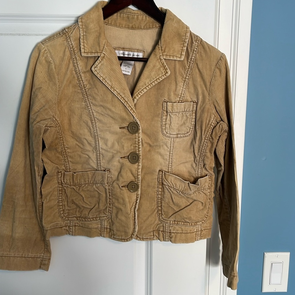Abercrombie cropped corduroy jacket size L